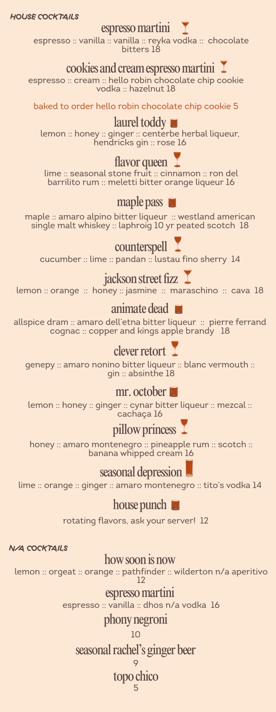 Menu stacked version