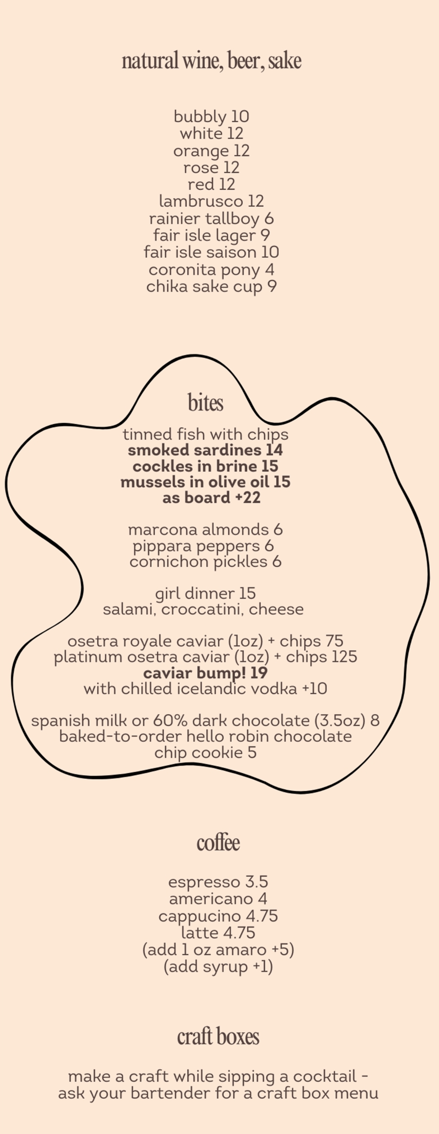 Menu stacked version